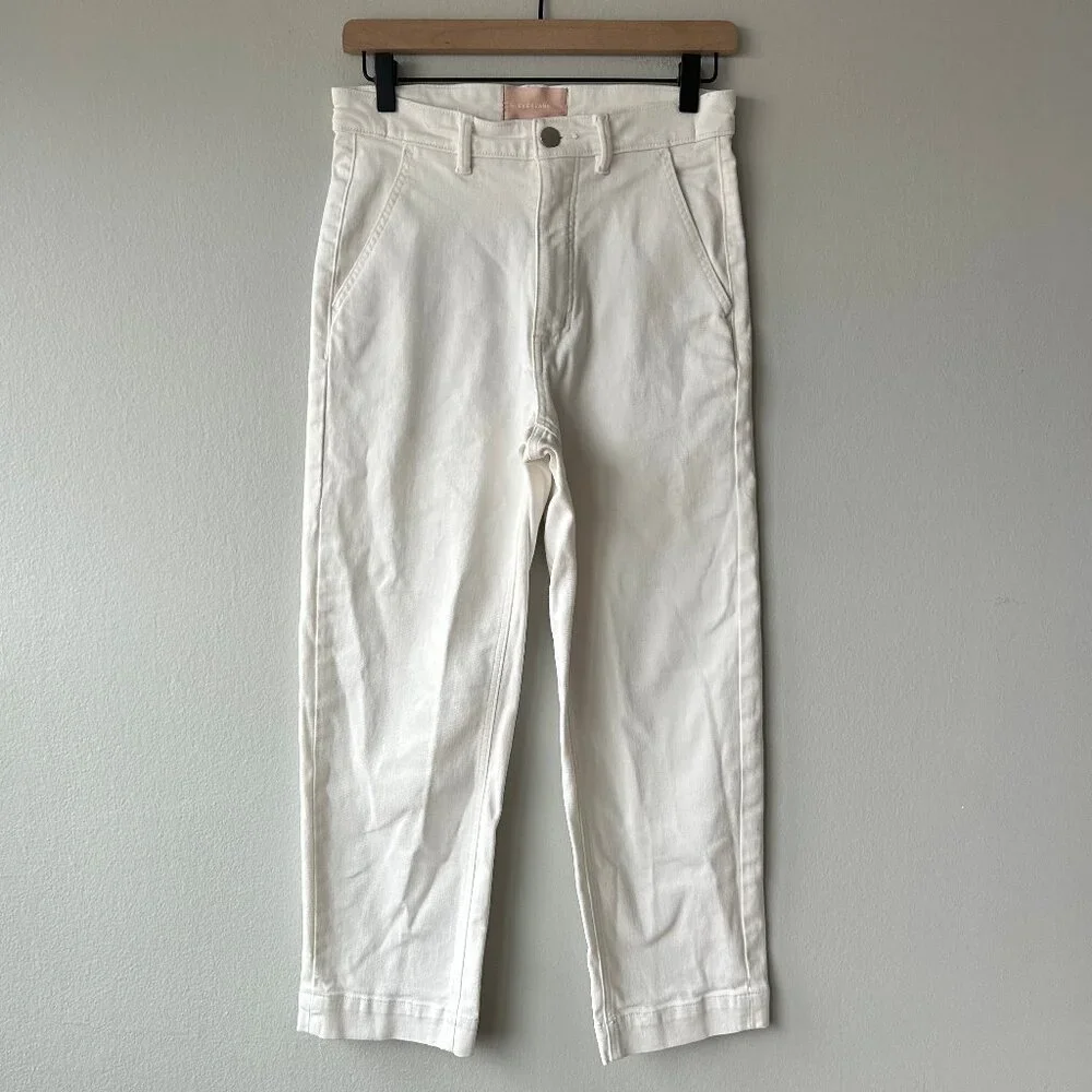 Everlane The Straight Leg Crop Pants Bone White Women's Size 6 - Picture 3 of 12